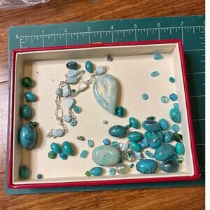 Green Bead & Nugget Jewelry Making Lot Mixed Shapes Sizes & Colors 2.5 oz